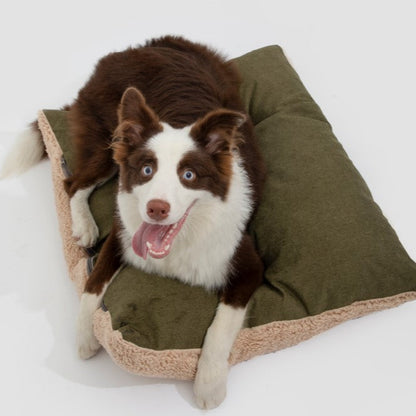 All-Season Premium Pet Bed Lounge Nest Mat [Brown Olive Green]