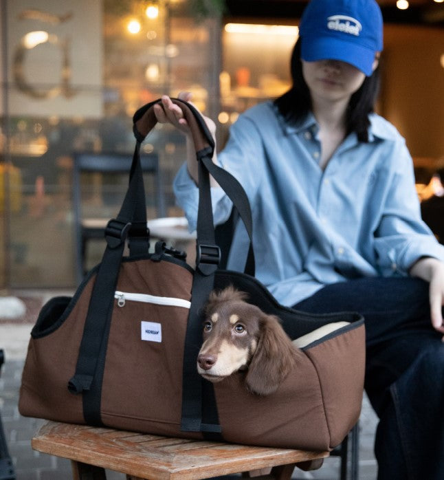 Baguette Style Pet Shoulder Carrier [Nut Brown - Pre-Order]