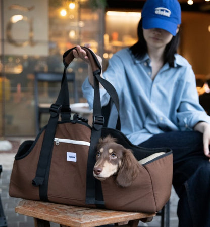 Baguette Style Pet Shoulder Carrier [Nut Brown - Pre-Order]
