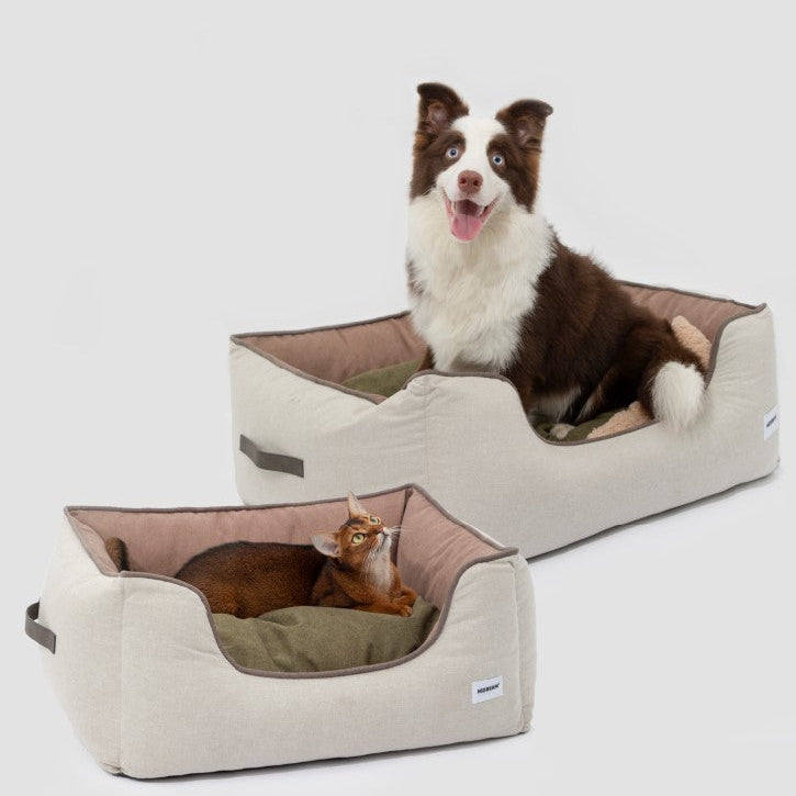 All-Season Premium Pet Bed Lounge Nest Mat [Brown Olive Green]