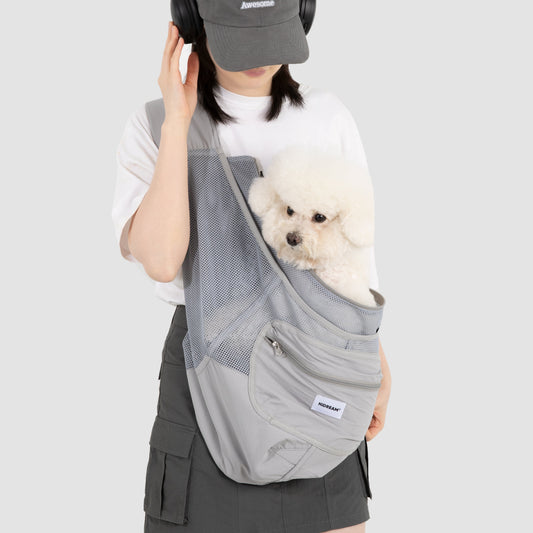 Fully Breathable Mesh Pet Crossbody Bag [Volcanic Grey - Pre-Order]