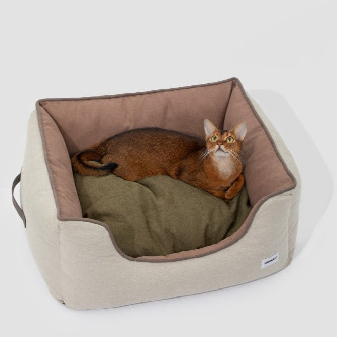 All-Season Premium Pet Bed Lounge Nest Mat [Brown Olive Green]