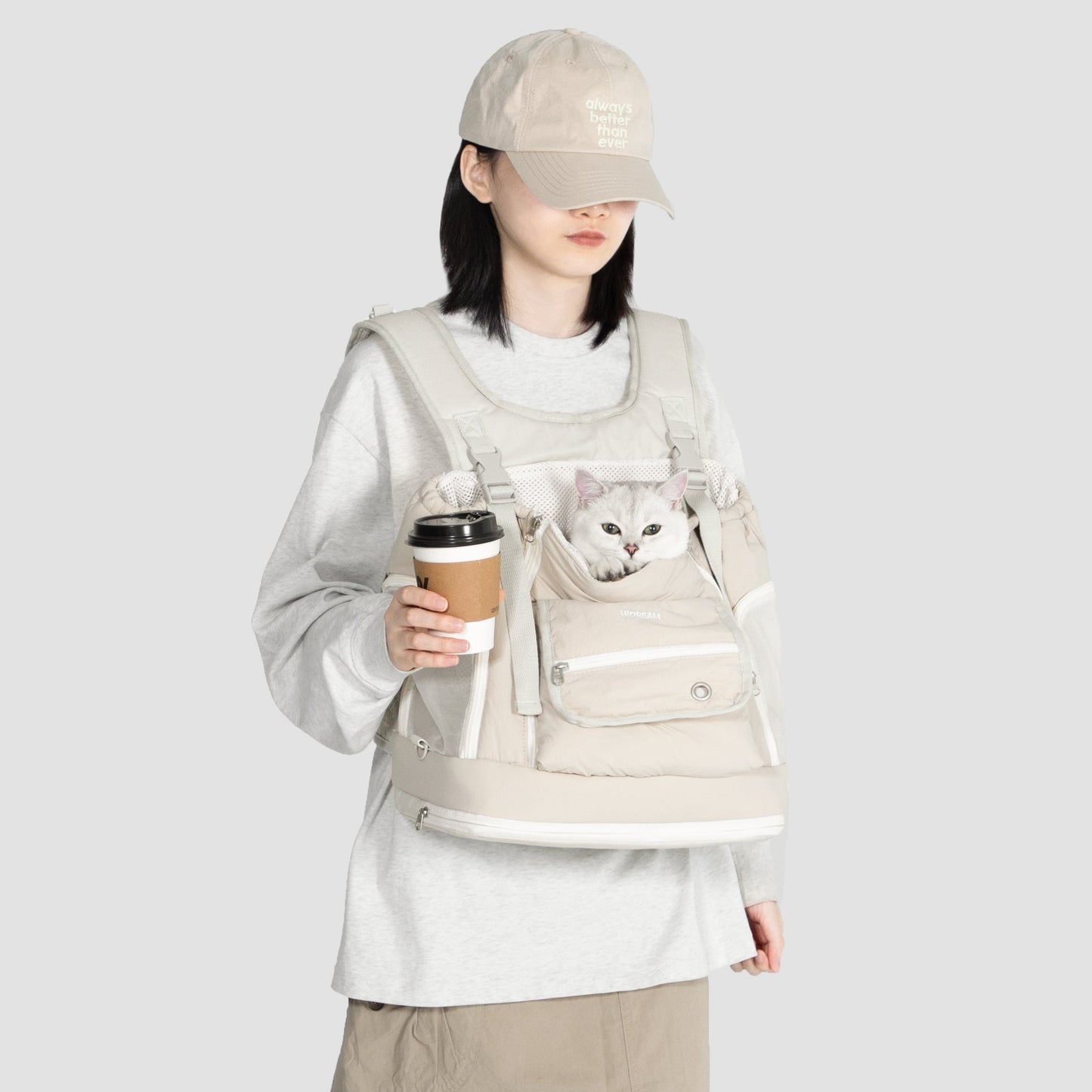Soft Pet Front Hugging Backpack [Almond Custard - Pre-Order]