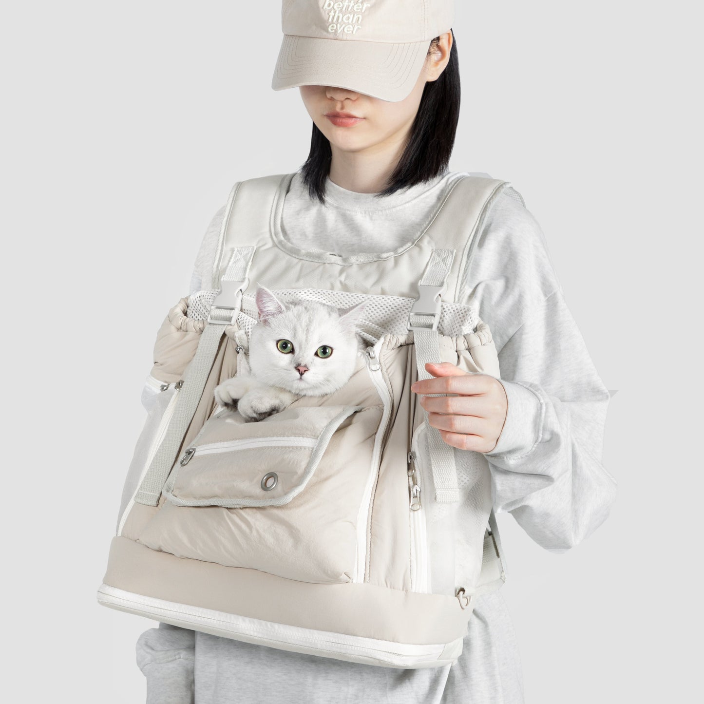 Soft Pet Front Hugging Backpack [Almond Custard - Pre-Order]