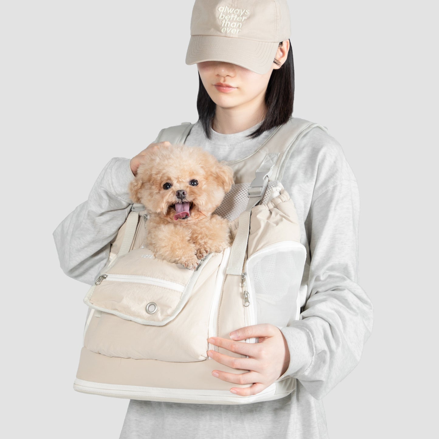 Soft Pet Front Hugging Backpack [Almond Custard - Pre-Order]