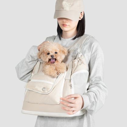 Soft Pet Front Hugging Backpack [Almond Custard - Pre-Order]