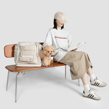 Soft Pet Front Hugging Backpack [Almond Custard - Pre-Order]