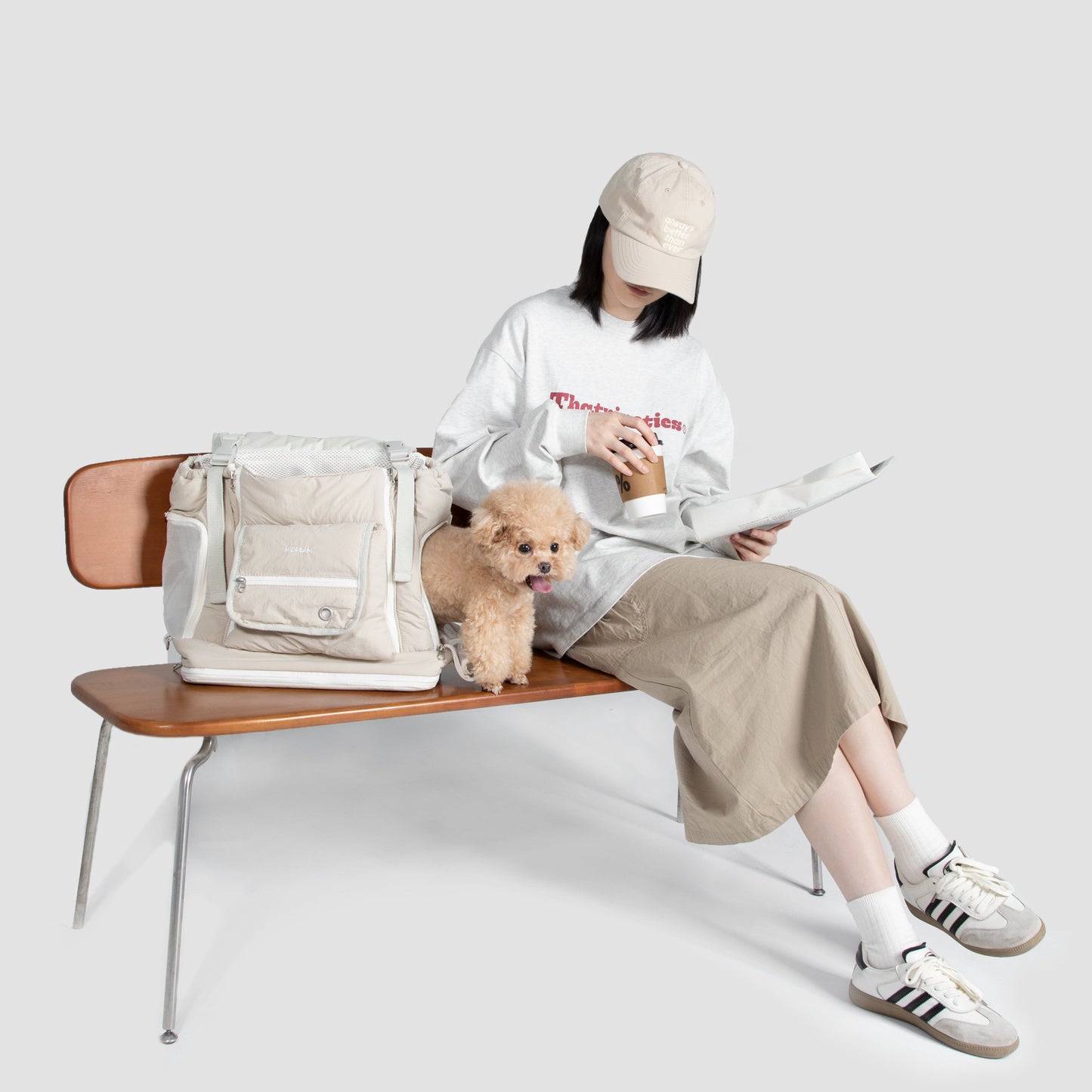 Soft Pet Front Hugging Backpack [Almond Custard - Pre-Order]