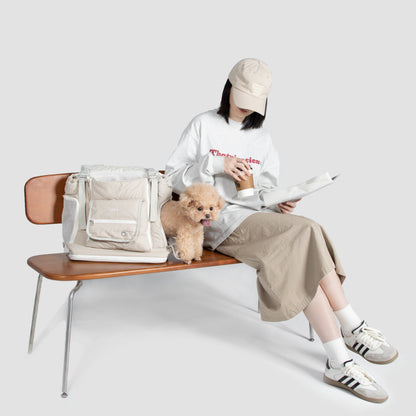 Soft Pet Front Hugging Backpack [Almond Custard - Pre-Order]