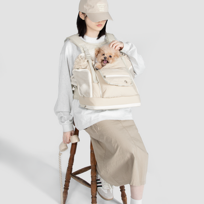 Soft Pet Front Hugging Backpack [Almond Custard - Pre-Order]
