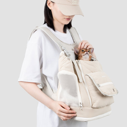 Soft Pet Front Hugging Backpack [Almond Custard - Pre-Order]