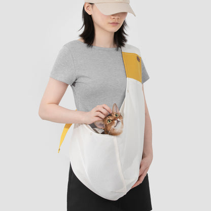 Pet Travel Portable Crossbody Bag [Elegant Pear Yellow Summer Version]