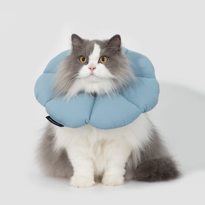 Flower Shaped Elizabethan Rings Dog & Cat Recovery Collar [Charcoal blue]