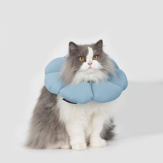 Flower Shaped Elizabethan Rings Dog & Cat Recovery Collar [Charcoal blue]