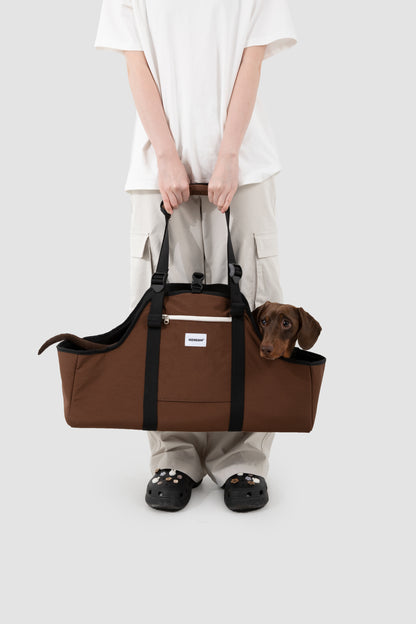 Baguette Style Pet Shoulder Carrier [Nut Brown - Pre-Order]