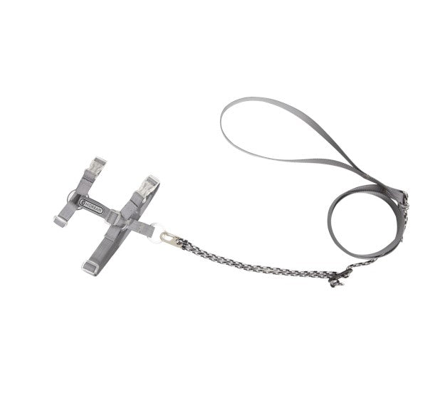 BOBO Series Freedom Exploration Cat H-Shape Harness and Leash Set [Dove Gray]