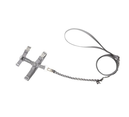 BOBO Series Freedom Exploration Cat H-Shape Harness and Leash Set [Dove Gray]