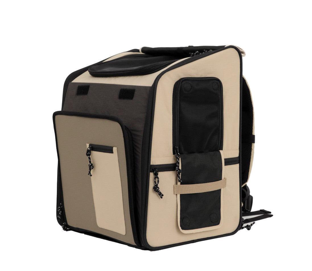 Expandable Pet Carrier Travel Backpack & Pet Tent 2-in-One [Chestnut Brown - Pre-Order]