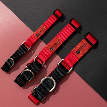 Rainbow Series Color-Blocking Cushioned Collar [Red & Black]