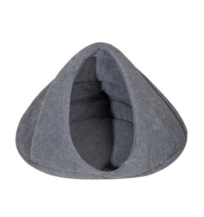 Polar Fleece Semi-Enclosed Pet Bed [Charcoal Bagel & Matcha Scone]