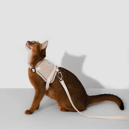 Valley Series Vest-Style Cat Harness and Leash Set [Milk Brown]