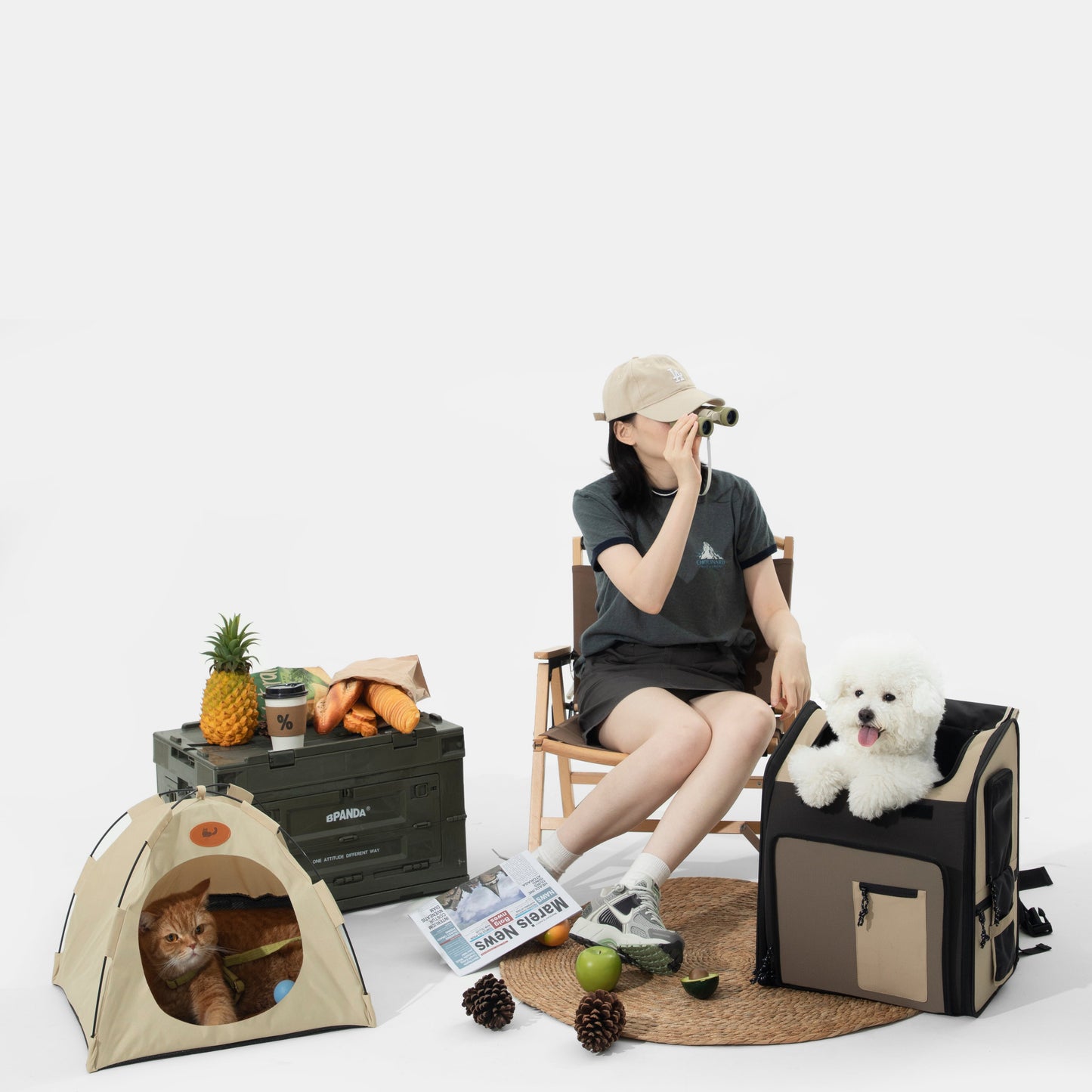 Expandable Pet Carrier Travel Backpack & Pet Tent 2-in-One [Chestnut Brown - Pre-Order]