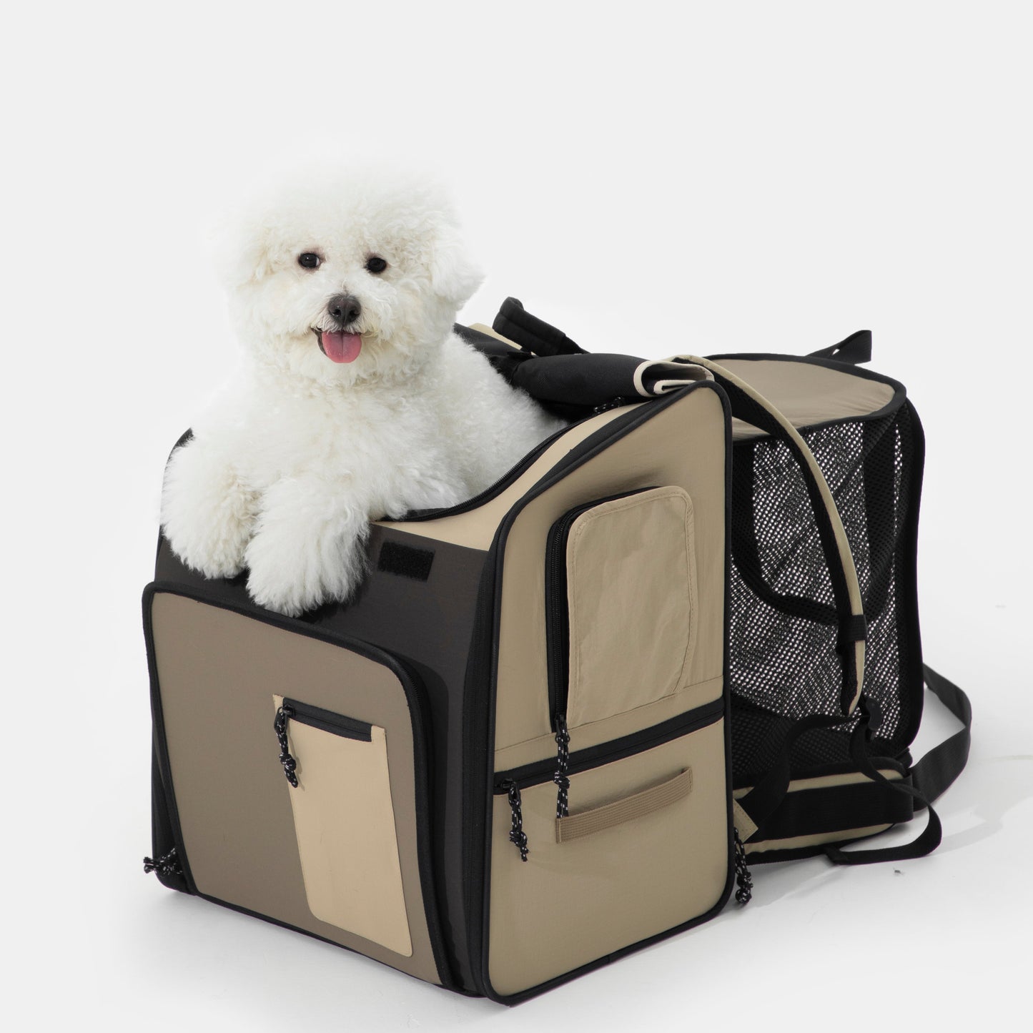 Expandable Pet Carrier Travel Backpack & Pet Tent 2-in-One [Chestnut Brown - Pre-Order]