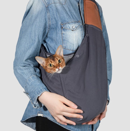 Pet Travel Portable Crossbody Bag [Moss Gray All-Season Version]