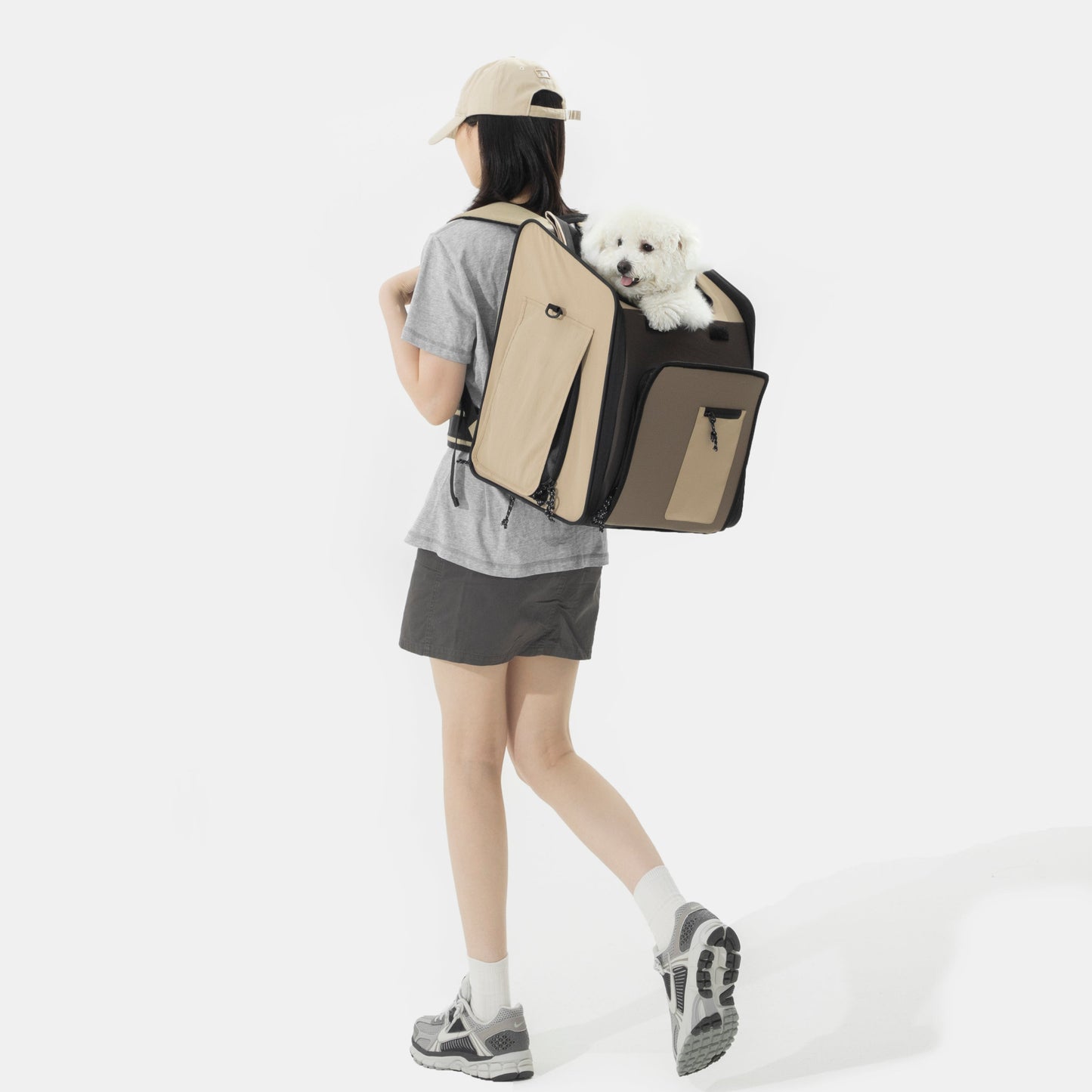 Expandable Pet Carrier Travel Backpack & Pet Tent 2-in-One [Chestnut Brown - Pre-Order]