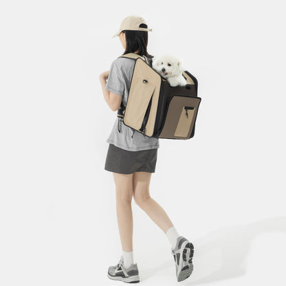 Expandable Pet Carrier Travel Backpack & Pet Tent 2-in-One [Chestnut Brown - Pre-Order]