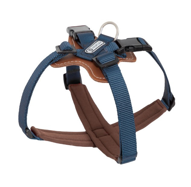 BOBO Series Leather X-shape Dog Harness [Cloud Mountain Blue]