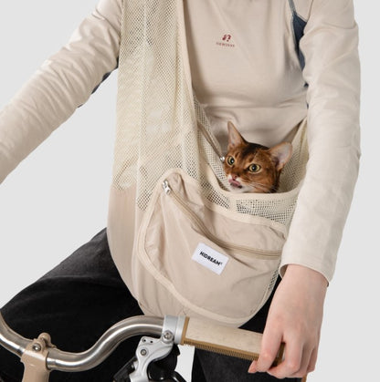 Fully Breathable Mesh Pet Crossbody Bag [Milk Brown - Pre-Order]
