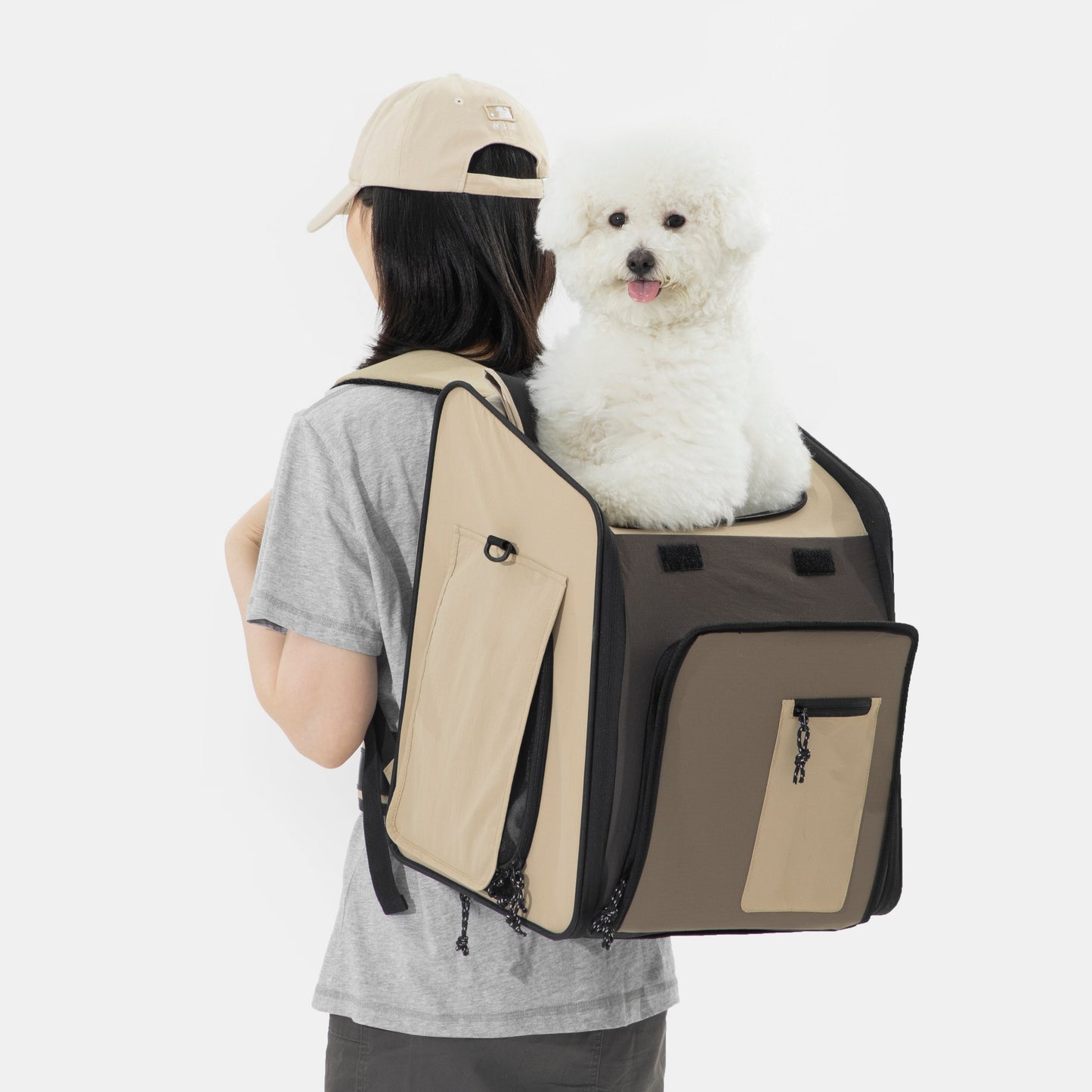 Expandable Pet Carrier Travel Backpack & Pet Tent 2-in-One [Chestnut Brown - Pre-Order]
