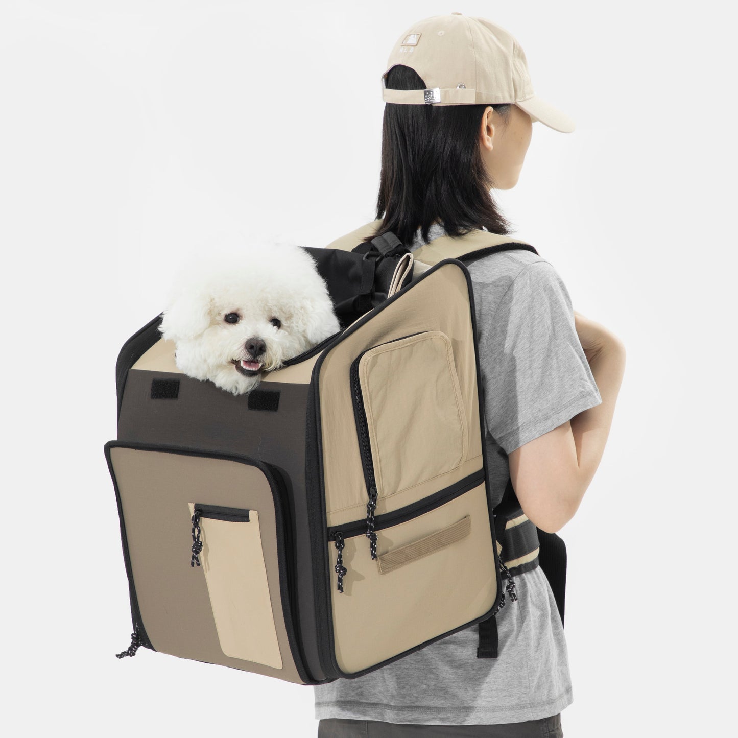 Expandable Pet Carrier Travel Backpack & Pet Tent 2-in-One [Chestnut Brown - Pre-Order]