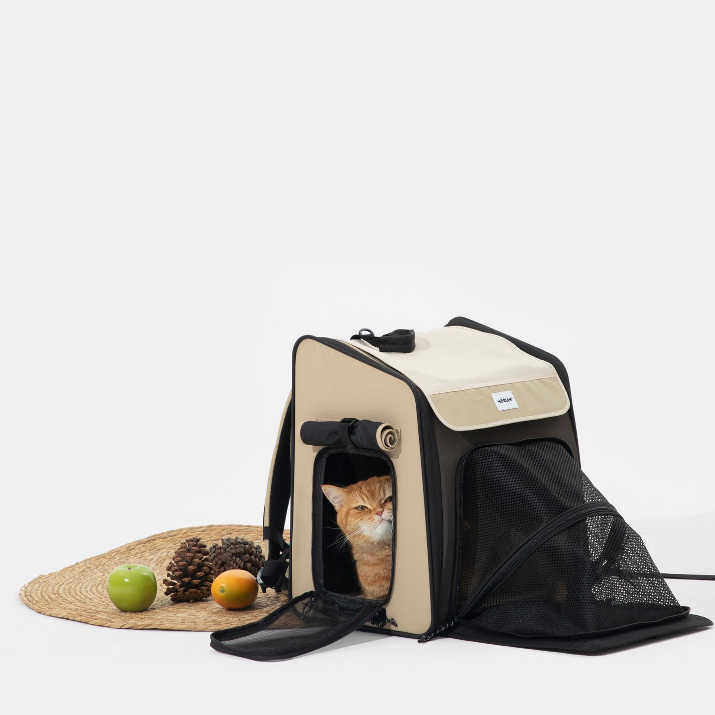 Expandable Pet Carrier Travel Backpack & Pet Tent 2-in-One [Chestnut Brown - Pre-Order]
