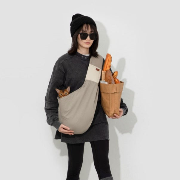 Pet Travel Portable Crossbody Bag [Eggshell Grey All-Season Version - Pre-Order]