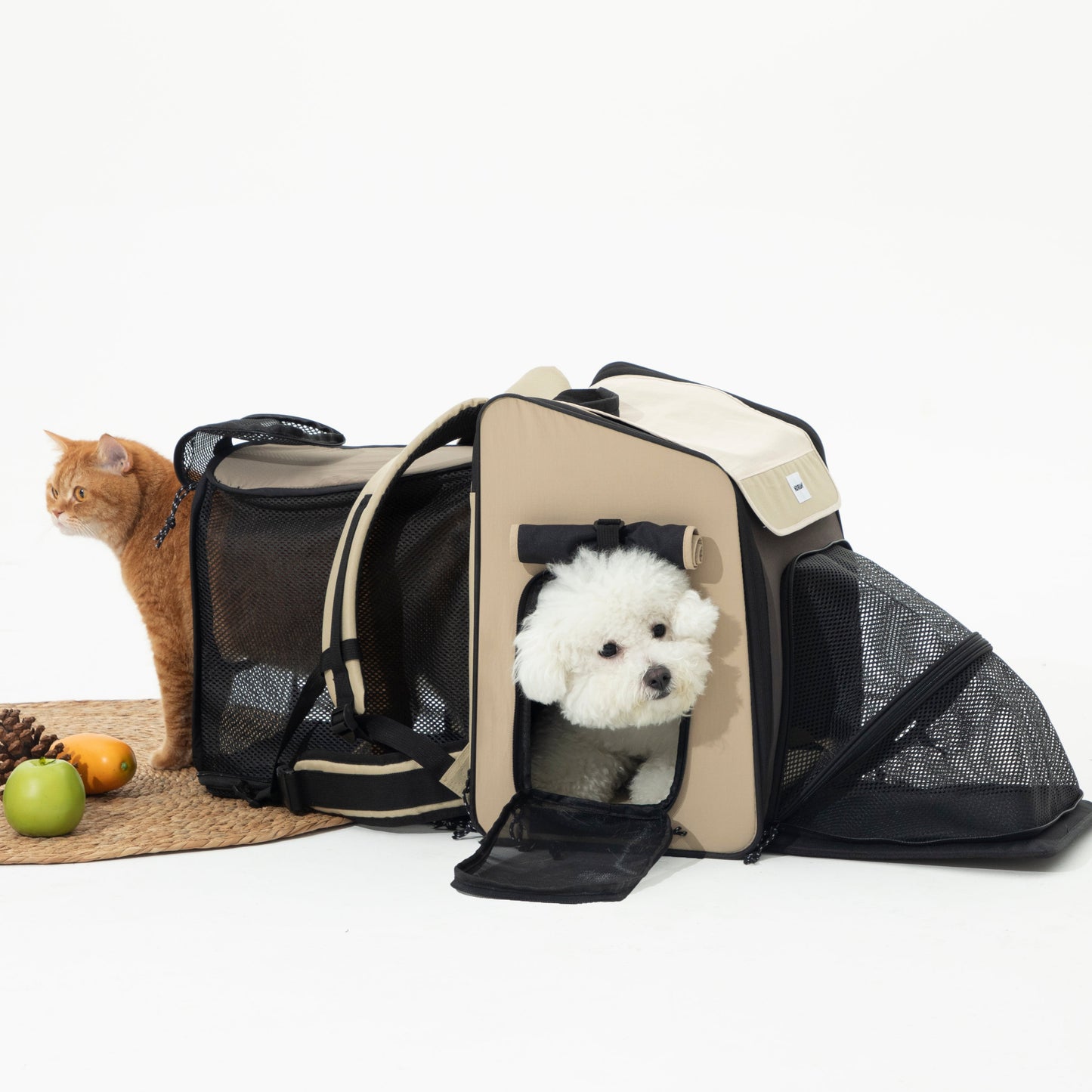 Expandable Pet Carrier Travel Backpack & Pet Tent 2-in-One [Chestnut Brown - Pre-Order]