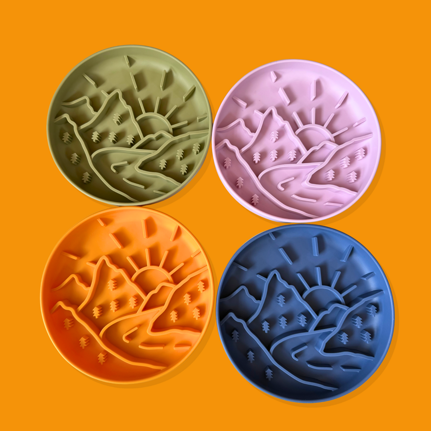 Mountain Trails Slow Feeder Bowl [Sunshine Orange]