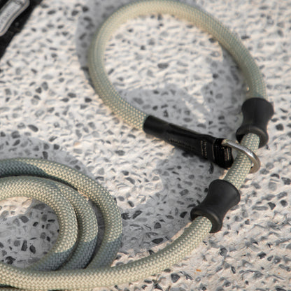 BOBO Series Leather Handle Integrated One Piece Dog Training P Rope [Seagull Gray]