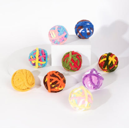 Fluffy Yarn Ball Cat Toys Pack [9 colors per pack]