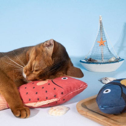 Catnip Fish Shaped Toy [Orange Double-winged Bream]