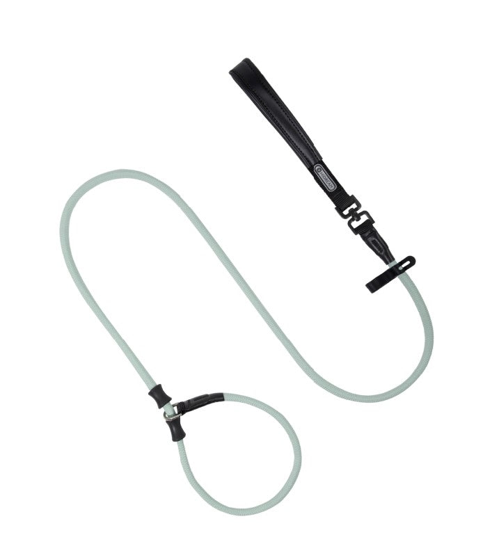 BOBO Series Leather Handle Integrated One Piece Dog Training P Rope [Seagull Gray]