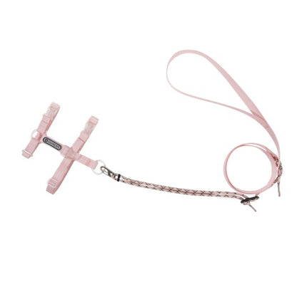 BOBO Series Freedom Exploration Cat H-Shape Harness and Leash Set [Beetroot Pink]