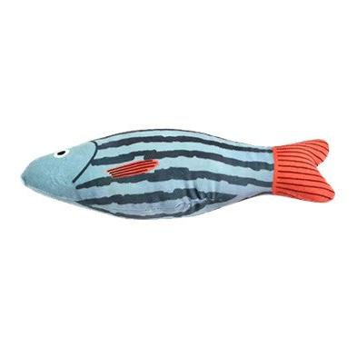 Catnip Fish Shaped Toy [Gray-blue Striped Fish]