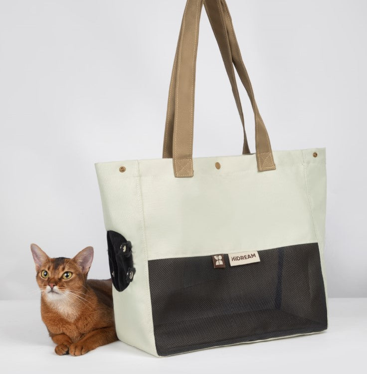 Two-Tone Shoulder Pet Carrier Bag [Almond Toast - Pre-Order]