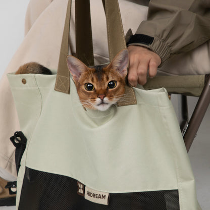 Two-Tone Shoulder Pet Carrier Bag [Almond Toast - Pre-Order]