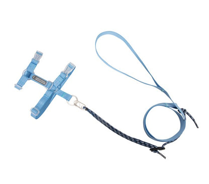 BOBO Series Freedom Exploration Cat H-Shape Harness and Leash Set [Iris Blue]