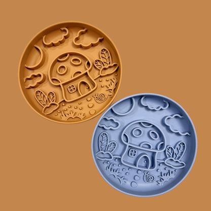 Mushroom Cottage Slow Feeder Bowl [Mocha Brown]