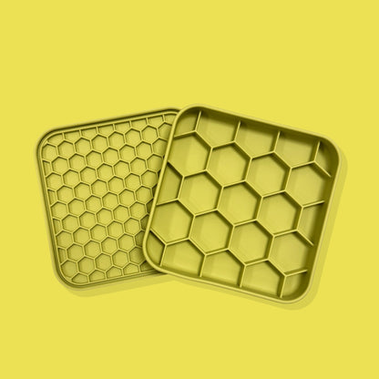 3-in-1 Honeycomb Slow Feeder Bowl [Pear Green]
