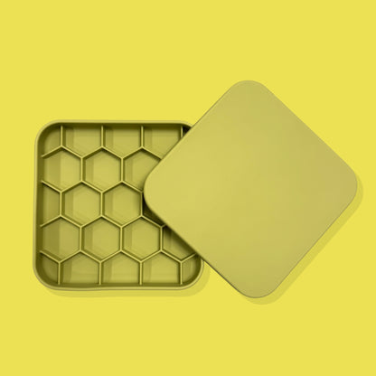 3-in-1 Honeycomb Slow Feeder Bowl [Pear Green]